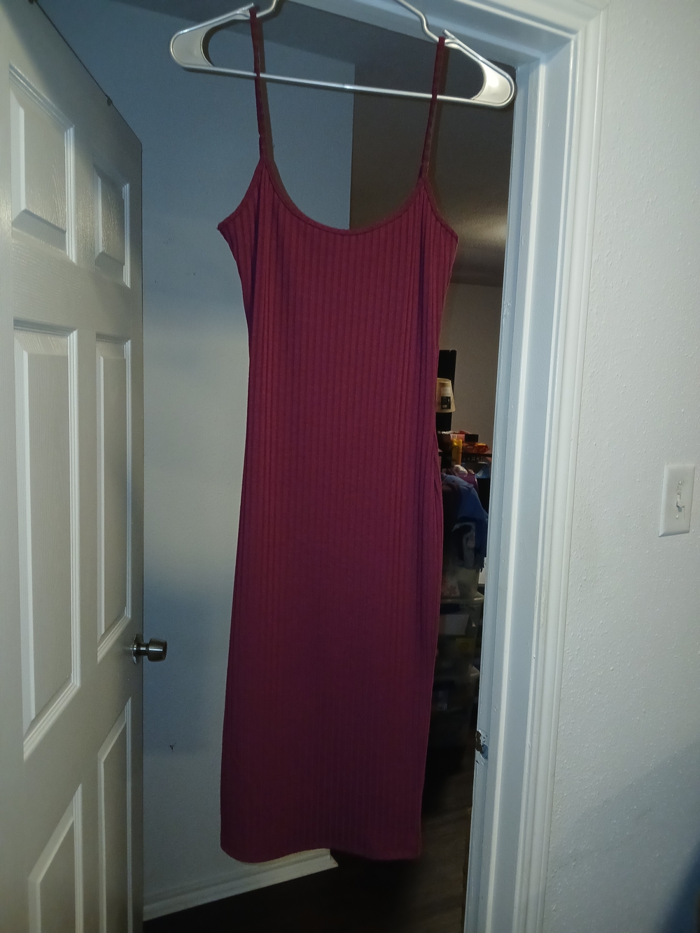 Absolutely Love It  Ribbed Spaghetti-Strap Midi Dress - Burgundy